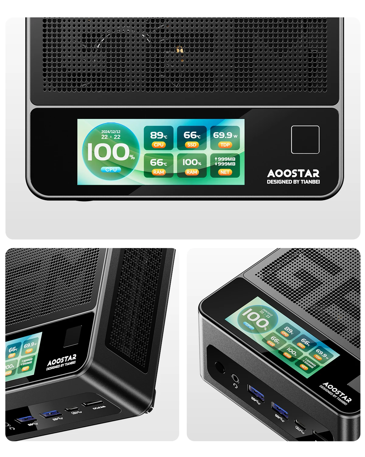 AOOSTAR GEM12+ Mini PC - Powerful AMD Ryzen 7 PRO 8845HS